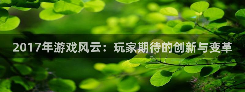 高德娱乐下载：2017年游戏风云：玩家期待的创新与变革